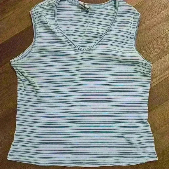 Vintage Columbia V Neck Striped Tank Top - Picture 1 of 3